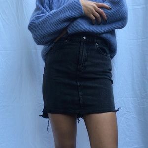 Black denim skirt